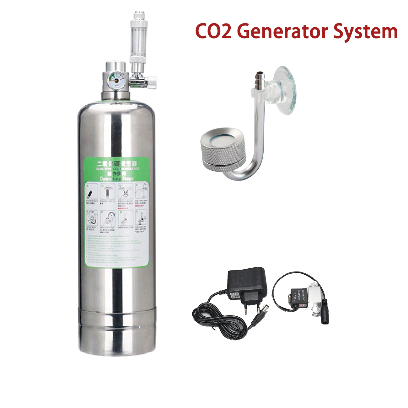 Planted Aquarium Co2 Kit - Aquarium CO2 Generator system Kit Stainless